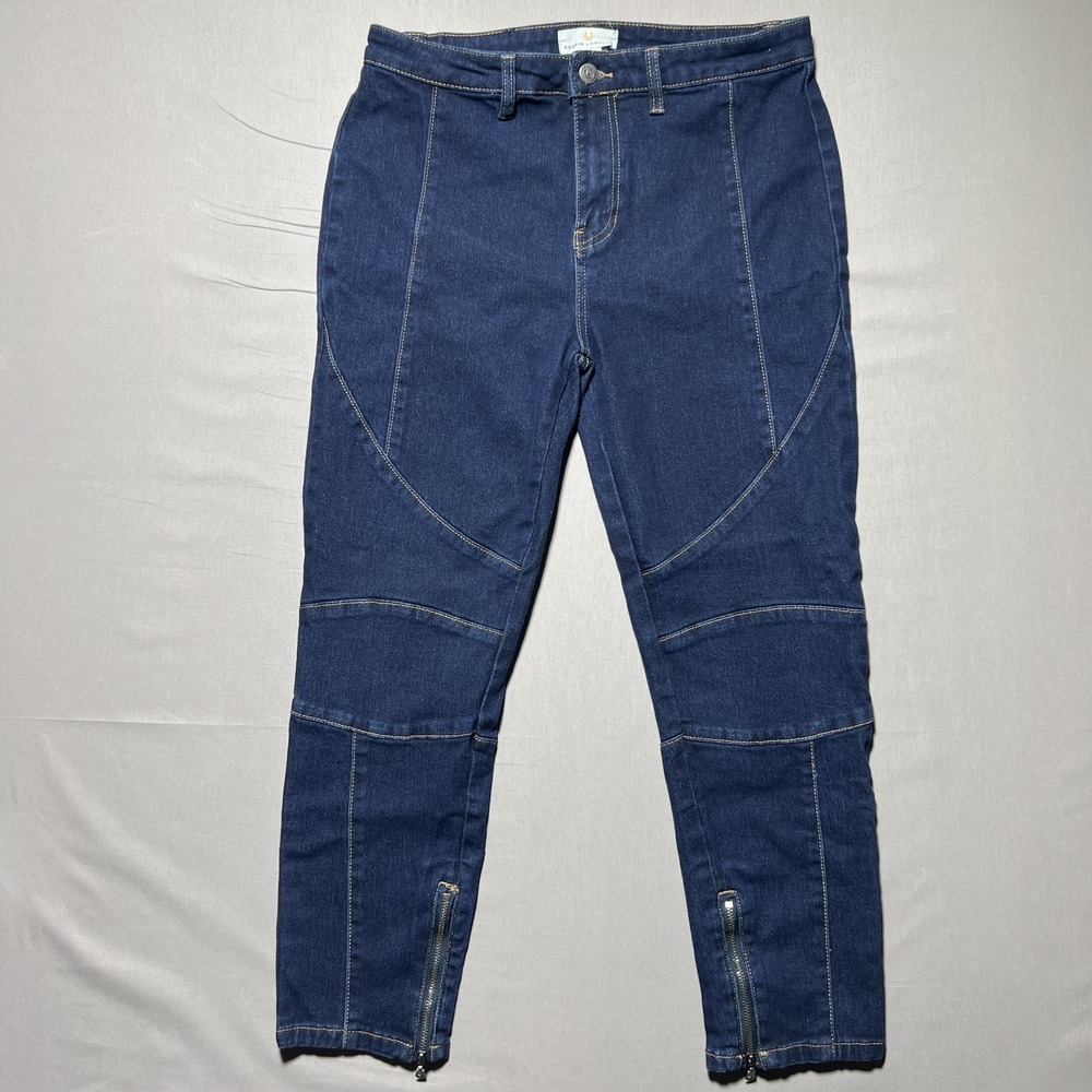 Austin Landing Jeans Womens 13 Stretch Denim Moto‎ Zipper Skinny Pants Casual